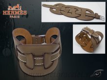 Hermes Fetiche Leather Bracelet Coffee
